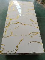 Lámina de Mármol UV Dorada a Precio de Fábrica, Panel de Pared de PVC Personalizado de Lujo para Interiores, para Decoración de Oficinas y Construcción