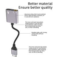 2 in 1 Type C zu 3.5mm Analog Transfer Earphone Headphone Audio Jack Adapter
