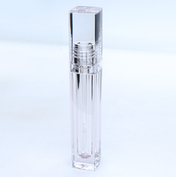 Tube de brillant à lèvres vide en PETG de 3,5 ml, carré, à paroi épaisse, avec bouchon à vis, design de luxe, sérigraphie, pour rouge à lèvres liquide