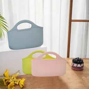 Amazon Offre Spéciale sacs de rangement de poche pour voyage Silicone cosmétique imperméable sac de poche pour ordinateur portable pour femmes sac à poignée