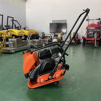 Compacteur à plaque vibrante 100 kg 5,5 CV avec moteur Honda, réservoir d'eau, faible consommation de carburant, pour compactage de terrassement et construction routière