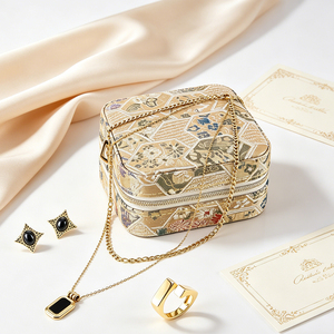 Chinese Style Portable Jewelry <b>Box</b> Vintage Embroidered Storage Case for Earrings Necklace & Bracelet Compact Organizer - Product Image 4