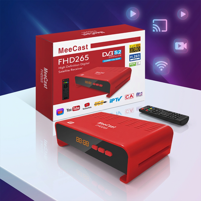 H.265 FTA HD Digital TV Set-Top Box GX6605H1 DVB-S2 Satellite Receiver CC Cam IKS Free Decoder Supporting 1080P YouTube/TikTok
