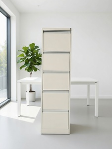 Meuble de classement métallique à 4 niveaux Smooth Slide, robuste, en acier, avec bande porte-étiquettes pour <span class=keywords><strong>bureau</strong></span> - Product Image 4