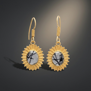 Éclat d'élégance : Nouvelles boucles d'oreilles ethniques pour enfants, entièrement plaquées or rose et ornées de turquoise - Product Image 2