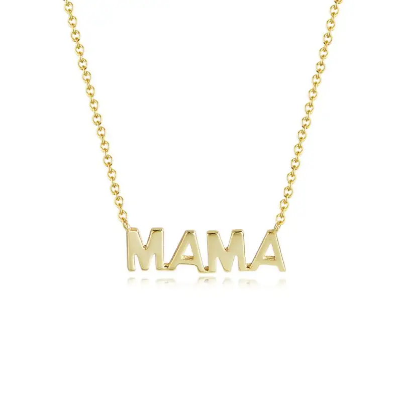 Dainty Letter Charm Pendant Jewelry Plated Sideways Initial Mom Mama Necklace Cross Women's Chains Gtc Gold 925 Sterling Silver