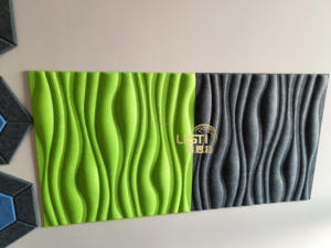 Panneaux acoustiques en feutre 3D insonorisés 30*30/50*50cm carreaux de polyester pour plafonds muraux de fond - Product Image 4