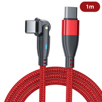 60W 3A Schnellladekabel USB-C zu USB-C 180° °   Drehbares Nylon-Geflochtenes Typ-C Lade- und Datenübertragungskabel für Apple Samsung