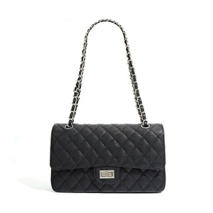 Bolso de Lujo con Solapa de Cuero Genuino Acolchado con Diamantes, Bolso Clásico de Hombro con Cadena, Bolso Cruzado de Piel de Vacuno Premium, Bolso de Diseñador para Dama - Product Image 6