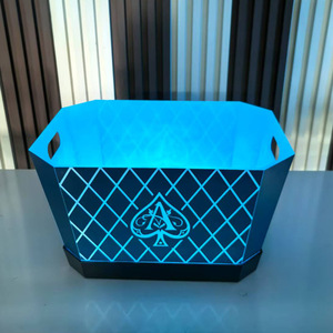 Festac Lounge Acrylic Ice Bucket With Led <b>Light</b> Rectangle Party Beverage Tub - Product Image 2