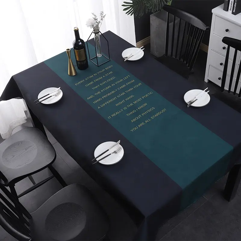 Nappe de Table nordique minimaliste, set de Table, imperméable, rectangulaire, en Polyester, couleur unie, tissu de luxe léger