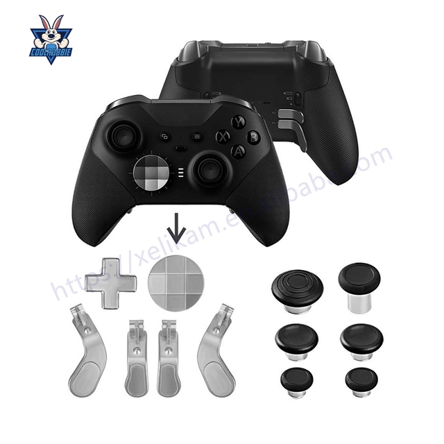CoolRabbie Metal Alloy Joystick Analog Thumbstick Controller Replacement Button Set for XBox One Elite Series 2 Controller Mod