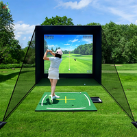 Filets de simulateur de golf de taille personnalisable avec cadre et kit d'écran anti-impact HD pour la pratique du golf en intérieur et en extérieur