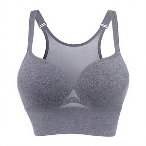 Soutien-gorge de sport respirant à séchage rapide pour la course, vente en gros, pour filles, asymétrique, maintien élevé, yoga, fitness, en spandex, sans couture, avec nœud, col rond, rouge - Product Image 1