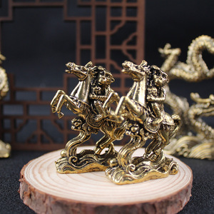 Brass Horse Figure 2Pcs Tabletop Decor Home <b>Ornament</b> Craft Gift - Product Image 3