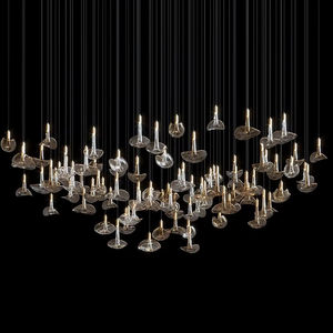 Lustre <span class=keywords><strong>LED</strong></span> moderne personnalisable en or avec télécommande/sans fil, hauteur réglable, luminaire <span class=keywords><strong>de</strong></span> plafond pour <span class=keywords><strong>salle</strong></span> <span class=keywords><strong>de</strong></span> <span class=keywords><strong>bain</strong></span>, bar, hôtel - Product Image 5