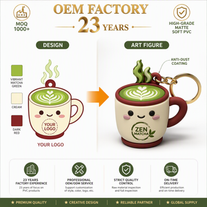Nuovo Arrivo Portachiavi 3D in Gomma a Forma di Tazza di <span class=keywords><strong>Caffè</strong></span>/Boba, Design Lussuoso e Carino per Borsa - Product Image 2