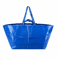 Sac fourre-tout en polypropylène tissé laminé extra large avec logo personnalisé pour supermarché, sac de courses écologique réutilisable, sac de déménagement