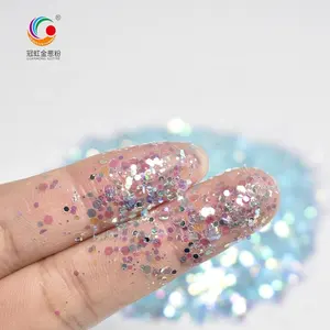 Gh5400dd novo glitter em pó esmalte, pigmento de lantejoulas, mistura de diamantes arco-íris, flash azul, materiais de decoração de aniversário, fornecedores