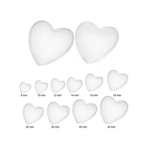 Bulk Transparent Clear heart glass cabochons for jewelry making
