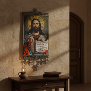 Adorno de Pared de 20 Cm, Tela Turca Tejida con Icono Cristiano Ortodoxo y Católico de Turquía - Product Image 3