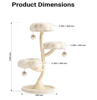 Arbre à chat avec 3 zones de repos confortables, griffoir, plaque de base 59 x 59 cm, tour d'escalade pour chat. 15 kg avec sisal et peluche