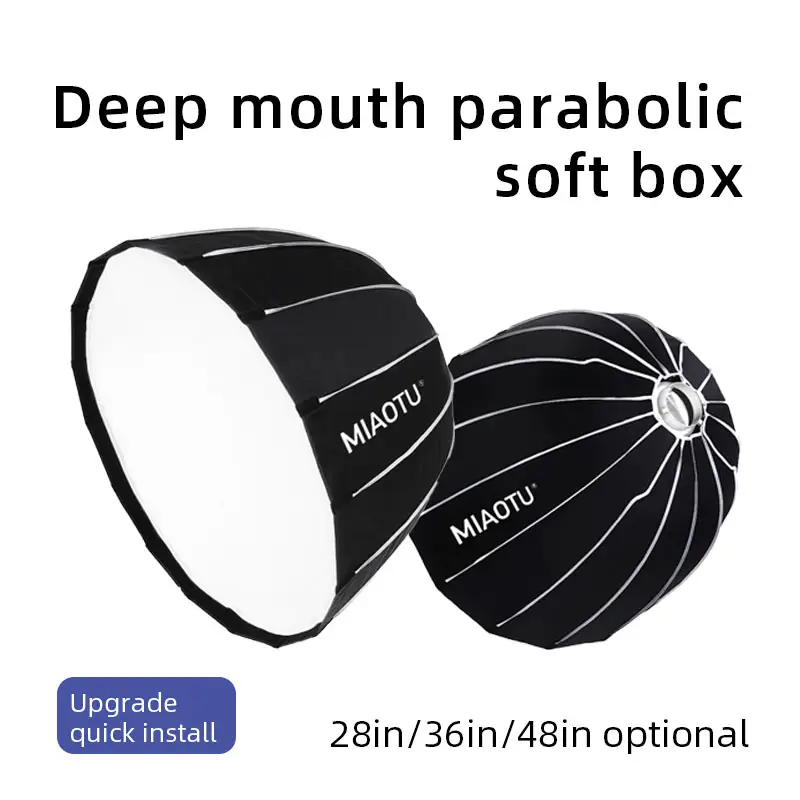 Miaotu 70/90/120 sâu Miệng Parabol Softbox chiếu sáng Bowens núi nhiếp ảnh studio phụ kiện sâu hộp mềm