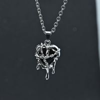 Collar de Aleación con Colgante de Corazón Gótico Rojo y Negro, con Cuerda, para Mujer y Hombre, Clásico, para Aniversario, Grunge, Halloween, Rave, Accesorios Y2K, Joyería