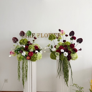 Pilares Decorativos <span class=keywords><strong>para</strong></span> Bodas, Centros de Mesa con Flores Artificiales de Amaranto Verde y Blanco, Accesorios <span class=keywords><strong>para</strong></span> Fotomatón, Decoración con Bolas de Flores <span class=keywords><strong>para</strong></span> <span class=keywords><strong>Eventos</strong></span> - Product Image 4