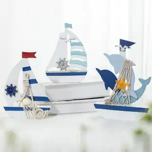 地中海帆船装饰实木远洋船模型礼品木制工艺品