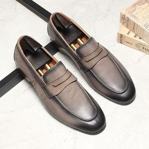 Mocasines Hechos a Mano de Alta Gama, Elegantes Zapatos Oxford con Aumento de Altura, Antideslizantes, de Cuero Genuino, para Oficina, Carrera, Fiesta, Banquete - Product Image 1