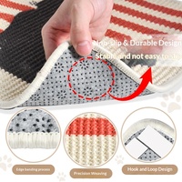 Tapis de griffage en sisal pour chat, coussin anti-griffures, résistant à l'usure, respirant, motif drapeau américain, pour chat noir