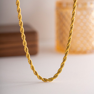 Collar de Cadena Trenzada de Aleación de Zinc con Diseño Geométrico, Joyería de Moda, Regalo - Product Image 2