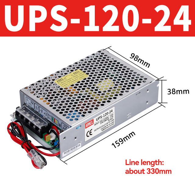 MWEL UPS Series 120W 12V 24V DC UPS Uninterruptible Power Supply for Security Camera Network Router