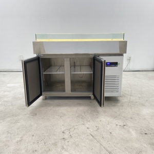 Table de présentation mobile sur roulettes en acier inoxydable pour la présentation de crevettes et homards glacés dans les magasins de gros en fruits de mer - Product Image 5