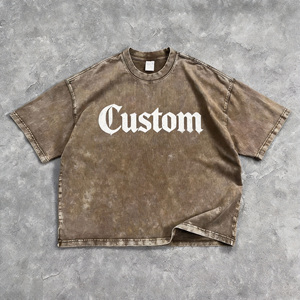 เสื้อยืดผู้ชายแนวสตรีทพิมพ์ลายโอเวอร์ไซส์สไตล์วินเทจ - Product Image 2