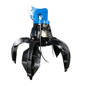Pinza de 5 dientes para polipos y lotus para excavadora - Accesorio hidráulico tipo clamshell de múltiples dientes para chatarra de acero - Product Image 1