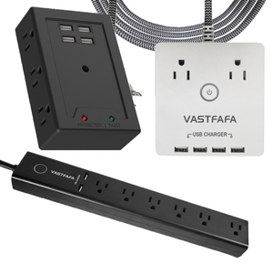 Multiprise intelligente 15A 125V avec protection contre les surtensions, 6 à 8 prises RJ45 Ethernet LAN, protection TV et ports USB, prise plate USA - Product Image 4