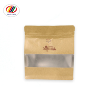 Sac d'emballage kraft en aluminium laminé imprimé personnalisé avec fenêtre sac en papier kraft en plastique