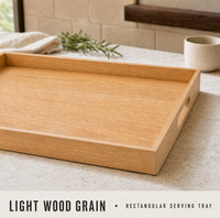 Plateau de service en bois massif, design moderne pour la cuisine et le salon, rangement portable pour boissons et vaisselle