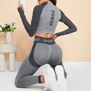 Nieuwe Fitness Body Hoge Taille Strakke Lift Heup Hoge Elastische Hardloopdanstraining Yoga Sportset