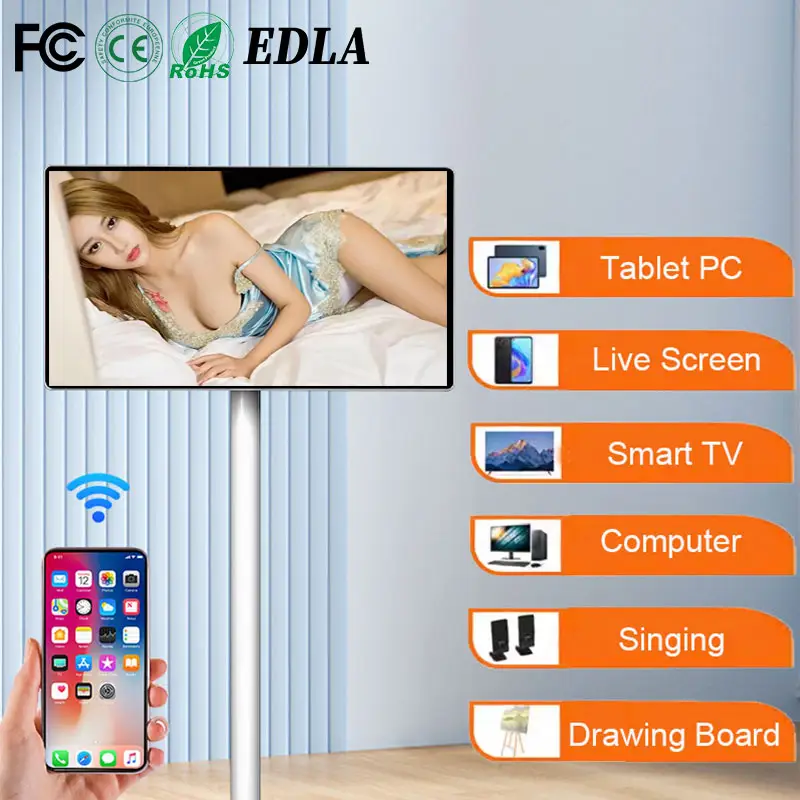 Smart TV portátil Android Stand By Me Monitor LCD para jogos internos com bateria de 21,5 polegadas