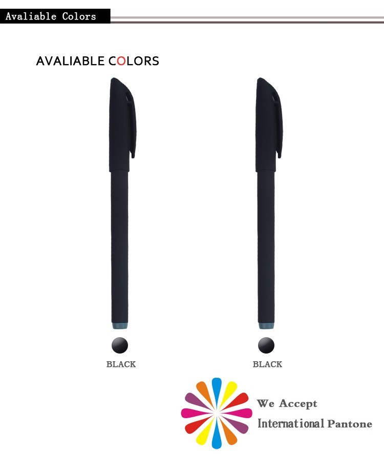 2016 Pop Offre Spéciale design Élégant noir de promotion en plastique gel stylo gel stylo