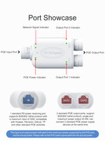 Extensor PoE de 1 a 2 Puertos, Repetidor Ethernet Impermeable de 10/100 Mbps para Exteriores, para Cámara de Seguridad con Sistema de Largo Alcance