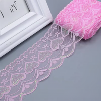 Dentelle française non élastique à motif cœur brodé 100% polyester pour robe de mariée et décoration intérieure