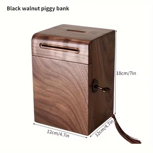 Hucha de madera personalizada con llaves, mini caja de ahorro de madera para niños, regalo para monedas - Product Image 6