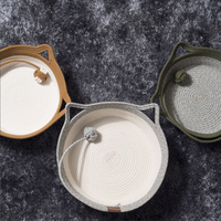 Lit rond pour chat en corde de coton fait à la main, durable, réutilisable, toutes saisons, petit nid mignon pour chats et chiens, vente en gros disponible