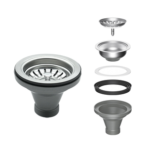 Passoire d'évier de cuisine en acier inoxydable, panier d'évier de cuisine, passoire à déchets, égouttoir de lavabo avec couvercle et filtre - Product Image 1