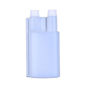 Bouteille en plastique HDPE écologique de 500 ml avec bouchon à vis anti-effraction, sérigraphiée, pour dosage et mesure, à double col - Product Image 1