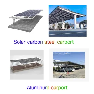 Kit de estrutura de rack de garagem solar em aço inoxidável, sistema de montagem para telhado solar, aplicação no solo, sistema de metal para estacionamento